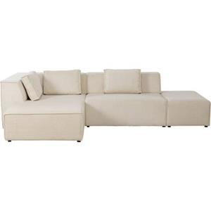 Kare Design Kare Hoekbank Infinity Ottomane Cord Cream Left