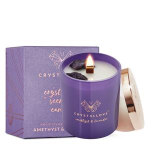 Crystallove Amethyst soy candle & lavender