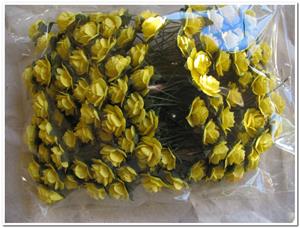 Decoflorall Mulberry Roosjes Geel 10-15 mm / PAK100 Mulberry Roosje