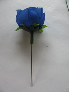 Decoflorall Roosjes 3 cm. zijde Blauw voor corsage of zeep +/-20 stuks Roos zijdebloem