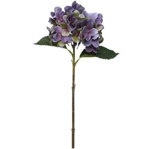 Decoflorall Hortensia Zijdebloem 45cm REAL TOUCH HYDRANGEA PURPLE/GREEN Hortensia Zijde