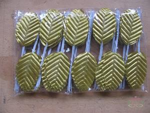 Decoflorall Blad zijde blaadjes op draad BIG- PAK200 GOUD 3*5cm. Blad zijde blaad