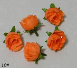 Decoflorall Roosjes 3 cm. zijde Oranje voor corsage of zeep +/- 20 stuks Roos zijdebloem
