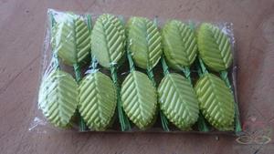 Decoflorall Blad zijde blaadjes op draad BIG- PAK200 LimeGroen 3*5cm. Blad zijde blaad