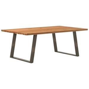 VidaXL Eettafel rechthoekig 200x120x74 cm massief eikenhout lichtbruin
