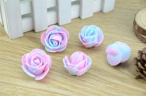 Decoflorall Foamroos, foamrozen Gemeleerd LOS 35mm +/-50 stuks. Rose-blauw foamroos los