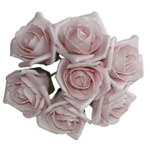 Decoflorall foam roos Emilia antique soft pink doos 42 foam roos Emilia