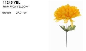 Decoflorall Dahlia Mum pick GEEL / st Dahlia Mum pick