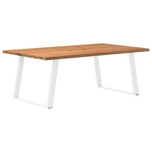 VidaXL Eettafel met natuurlijke rand massief eikenhout rechthoekig