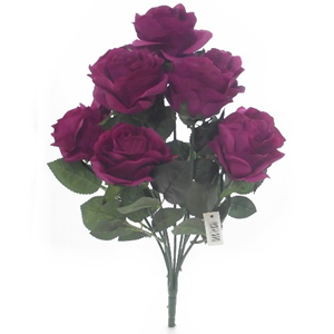 Decoflorall Rozen bundel bush 45cm. 9 knoppen BEAUTY Dark PINK flowerwall