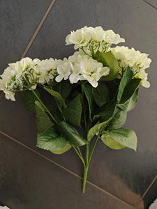 Decoflorall Hortensia Groot - Hydrangea Bush Wit - 54 cm - Super Flowerwall Vuller flowerwall vuller