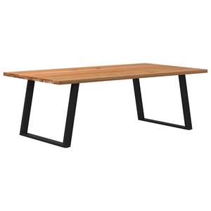VidaXL Eettafel rechthoekig 220x120x74 cm massief eikenhout lichtbruin