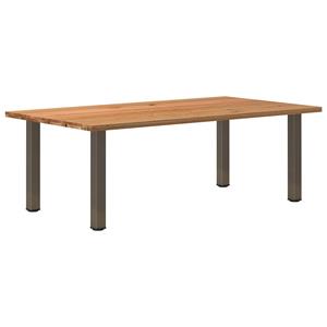 VidaXL Eettafel rechthoekig 220x120x74 cm massief eikenhout lichtbruin