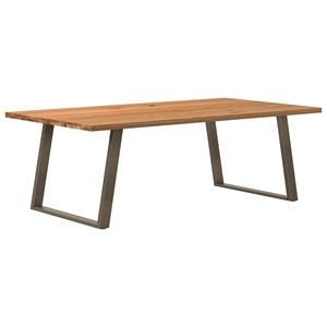 VidaXL Eettafel rechthoekig 220x120x74 cm massief eikenhout lichtbruin