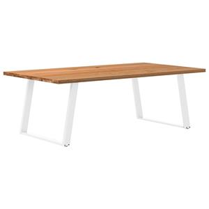 VidaXL Eettafel rechthoekig 220x120x74 cm massief eikenhout lichtbruin