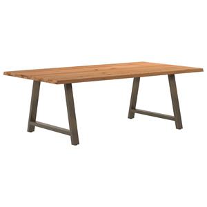VidaXL Eettafel met natuurlijke rand 220x120x74 cm massief eikenhout