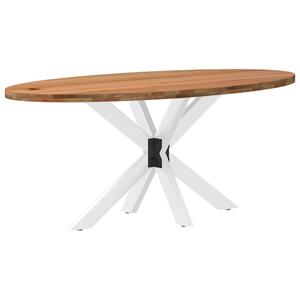 VidaXL Eettafel 180x90x74 cm ovaal massief eikenhout lichtbruin