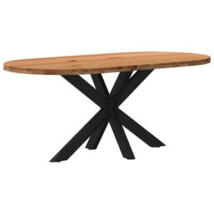 VidaXL Eettafel 180x90x74 cm ovaal massief eikenhout lichtbruin