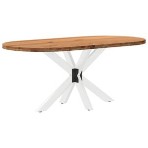 VidaXL Eettafel 180x90x74 cm ovaal massief eikenhout lichtbruin