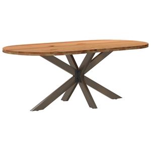VidaXL Eettafel 200x100x74 cm ovaal massief eikenhout lichtbruin