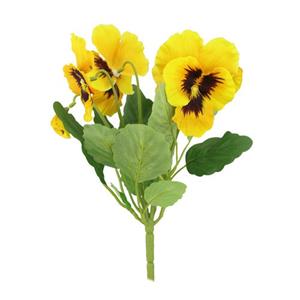 Decoflorall Viooltje, vioolen Pansy Geel pick 30cm Kunst viooltjes