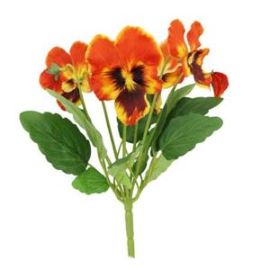 Decoflorall Viooltje, vioolen Pansy Oranje pick 30cm Kunst viooltjes
