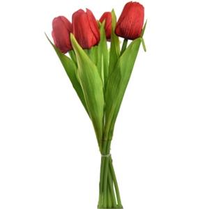 Decoflorall Tulp Tulpen Rood 35cm - Bundel van 7 stuks - Van het merk: PURE, Zijde Merk: PURE   Zijde Tulpen