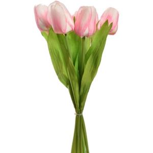 Decoflorall Tulp Tulpen Roze 35cm - Bundel van 7 stuks - Van het merk: PURE, Zijde Merk: PURE   Zijde Tulpen