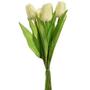 Decoflorall Tulp Tulpen Creme Ivory 35cm - Bundel van 7 stuks - Van het merk: PURE, Zijde Merk: PURE   Zijde Tulpen