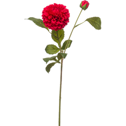 Emerald Dahlia pompom spray x2 red 60 cm kunstbloem zijde nepbloem - 