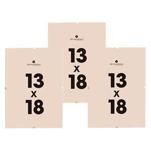 Atmosphera Fotolijstje zonder rand - 3x - voor 13 x 18 cm foto - mdf/glas - Het basic fotolijstje -