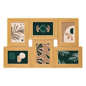 Atmosphera Collage fotolijst voor 6x foto - hout - bruin - 55 x 35 cm -
