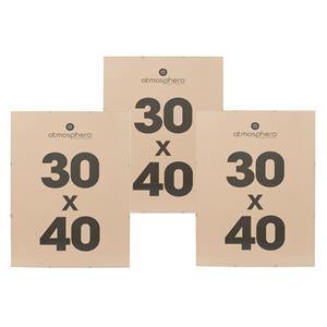 Atmosphera Fotolijstje zonder rand - 3x - voor 30 x cm foto - mdf/glas - Het basic fotolijstje -
