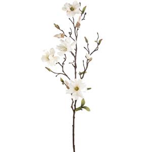 Emerald Kunstbloem Magnolia tak - 75 cm - creme - Kunst zijdebloemen -