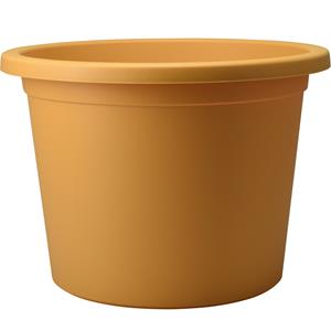 Pro Garden Plantenpot - kunststof - okergeel - D23 x H21 cm -