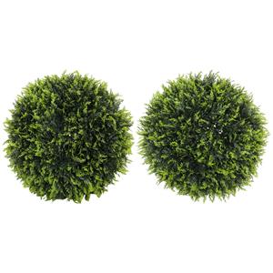 HOMCOM Kunstplanten Set van 2, UV-bestendige Decoratieve Planten, Decor-Planten, Indoor, Outdoor, 45 cm, Groen