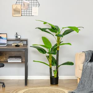 HOMCOM kunstplant, levensecht, onderhoudsvrij, perfect voor binnen, 17 x 17 x 150 cm, ideaal voor elke ruimte, groen | Aosom.nl