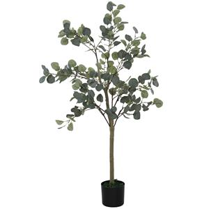 HOMCOM Kunstplant, Kunstboom, Levensecht, Cementpot, Onderhoudsvrij, Groen