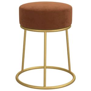 VidaXL Hocker rond fluweel bruin