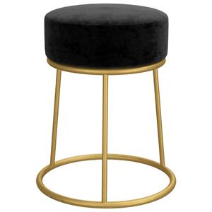 VidaXL Hocker rond fluweel zwart