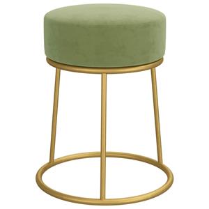 VidaXL Hocker rond fluweel mosterdgroen