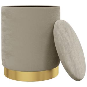 VidaXL Hocker met opbergruimte rond fluweel donkergrijs