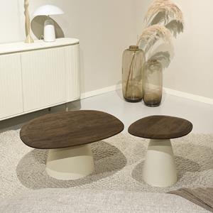 Brix Organische Salontafel Marron Mangohout, Set van 2 stuks - Bruin