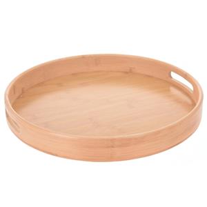 Excellent Houseware Rond serveer dienblad van bamboe hout x 5 cm -