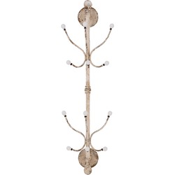 Clayre & Eef Wandkapstok 28x22x100 cm Wit Ijzer