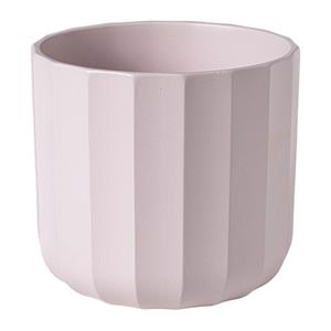 Xenos Bloempot streep - roze - ø13.5x12.6 cm