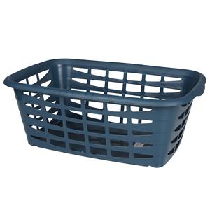 Urban Living Kunststof wasmand - blauw - liter - 66 x 45 x 24 cm - manden voor wasgoed -