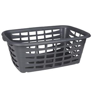 Urban Living Kunststof wasmand - grijs - liter - 66 x 45 x 24 cm - manden voor wasgoed -