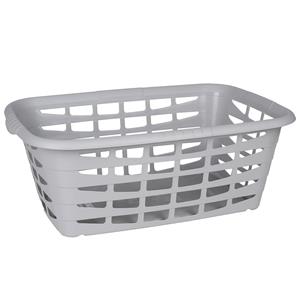 Urban Living Kunststof wasmand - lichtgrijs - liter - 66 x 45 x 24 cm - manden voor wasgoed -