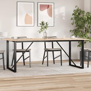 VidaXL Eettafel O-frame 200x100x75 cm massief grenenhout en gietijzer